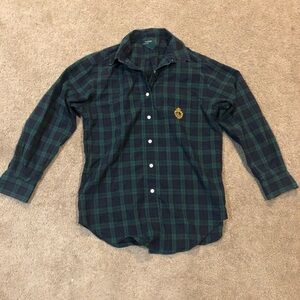 Polo by Ralph Lauren Green Navy Plaid Button-Down Shirt